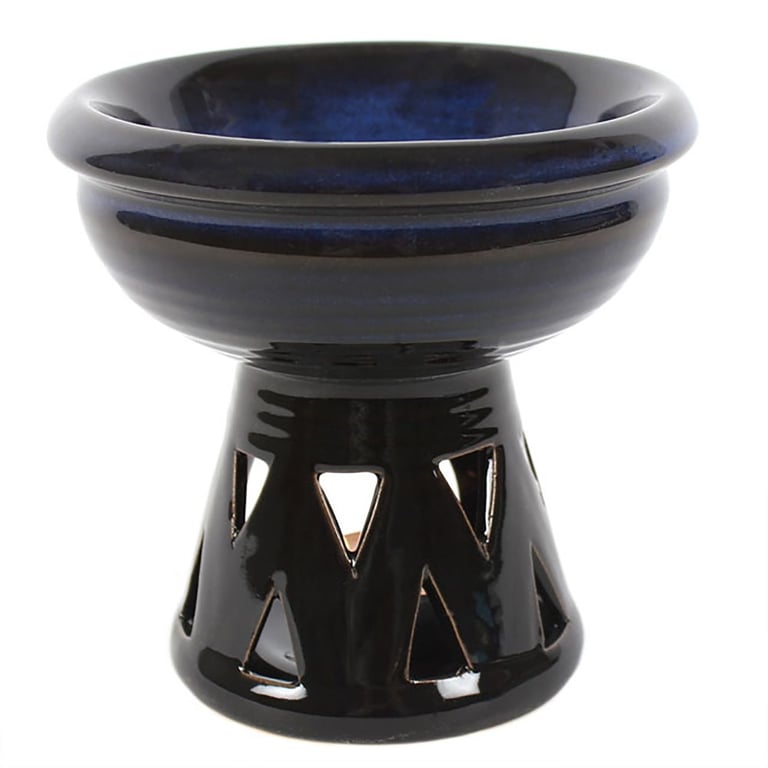Deep Blue Oil Burner & Wax Warmer - Ombre Design, Triangle Cutout, Home Decor