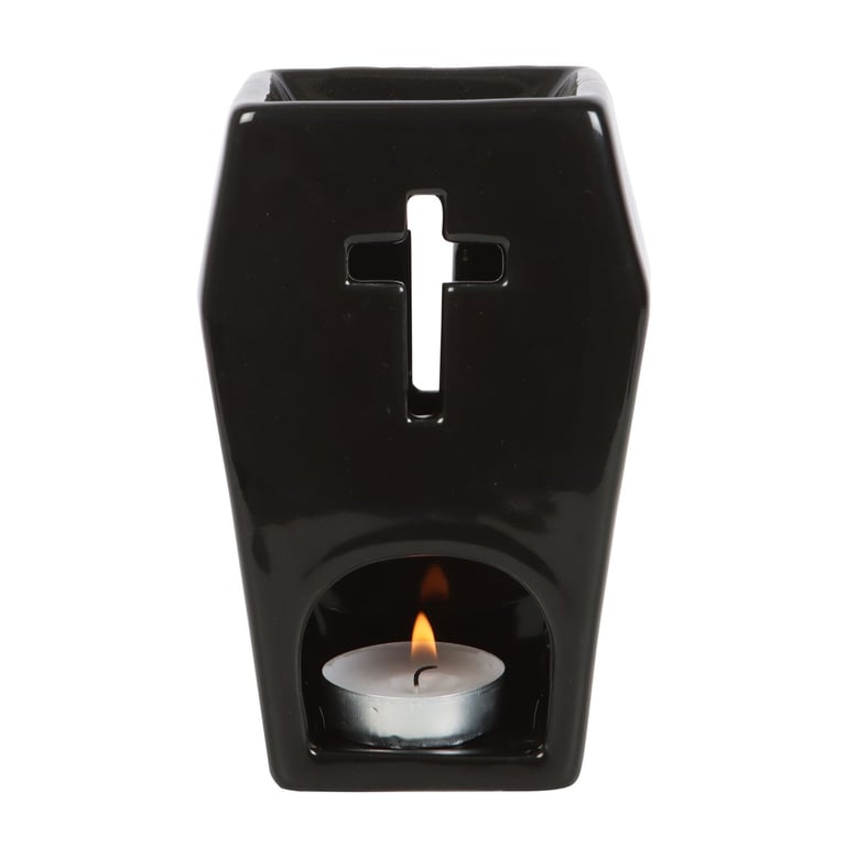 Gothic Coffin Oil Burner - Unique Ambient Light Decoration