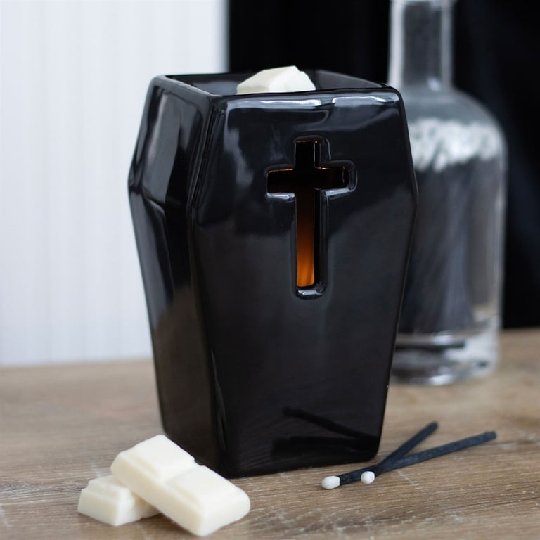 Gothic Coffin Oil Burner - Unique Ambient Light Decoration