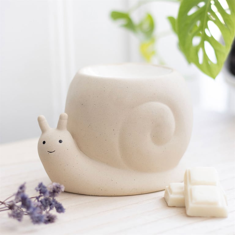Contemporary Stone Snail Oil Burner - Home Fragrance Diffuser & Wax Melt Warmer