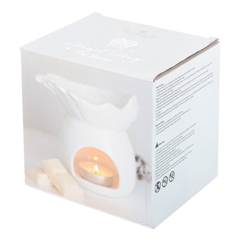 Angel Wing Oil Burner - Elegant Home Fragrance Diffuser and Decorative Wax Melt Holder