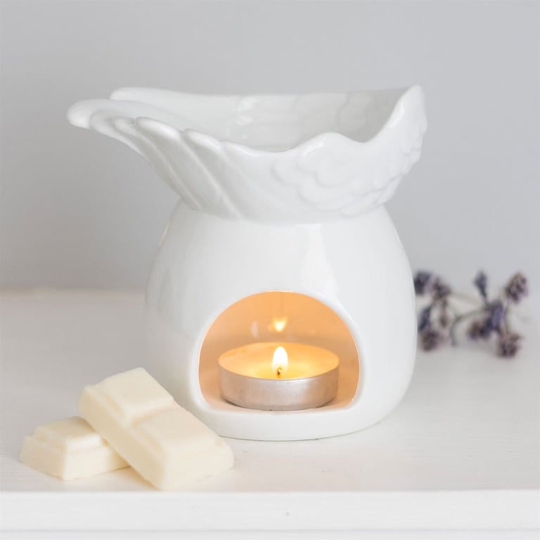 Angel Wing Oil Burner - Elegant Home Fragrance Diffuser and Decorative Wax Melt Holder