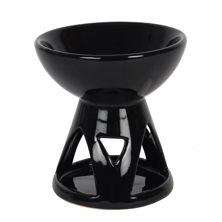 Black Oil Burner and Wax Warmer - Modern Home Decor with Simple Design