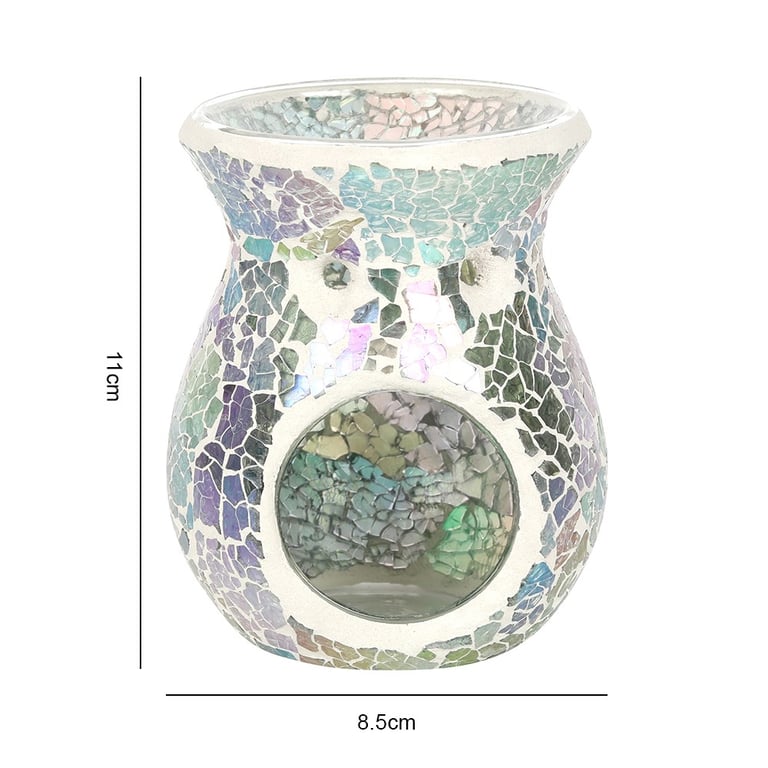 Iridescent Light Blue Oil Burner & Wax Melt Warmer - Home Decor Item