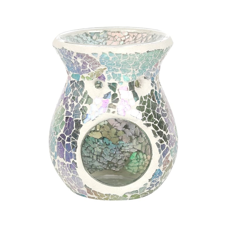 Iridescent Light Blue Oil Burner & Wax Melt Warmer - Home Decor Item