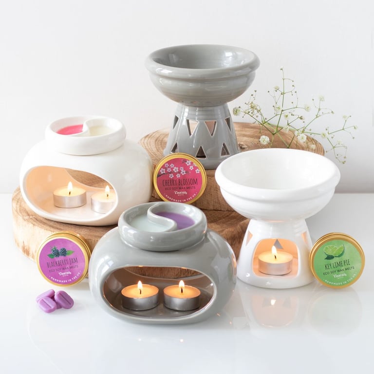 Off White Double Oil Burner - Customisable Home Fragrance Solution