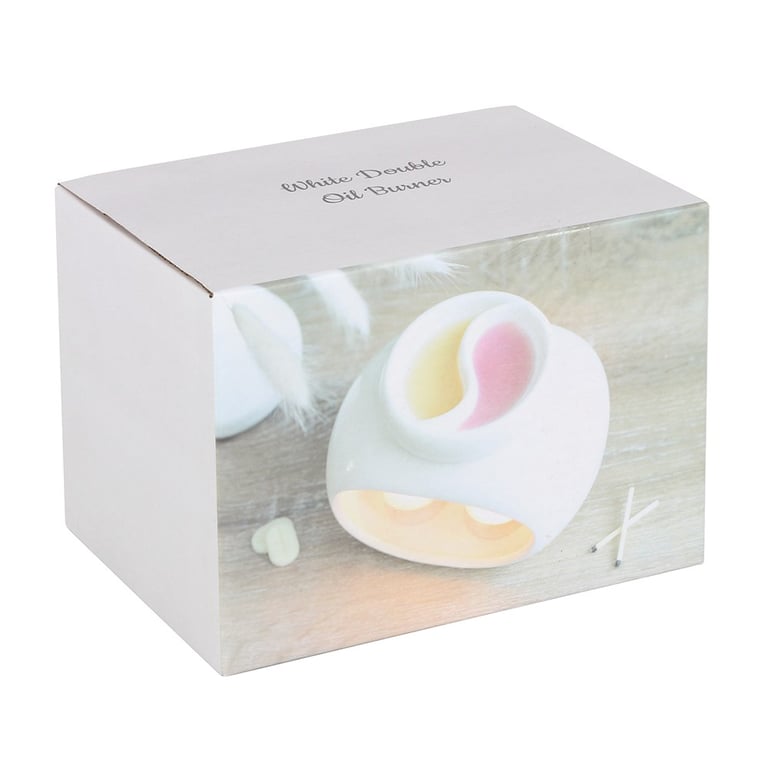 Off White Double Oil Burner - Customisable Home Fragrance Solution
