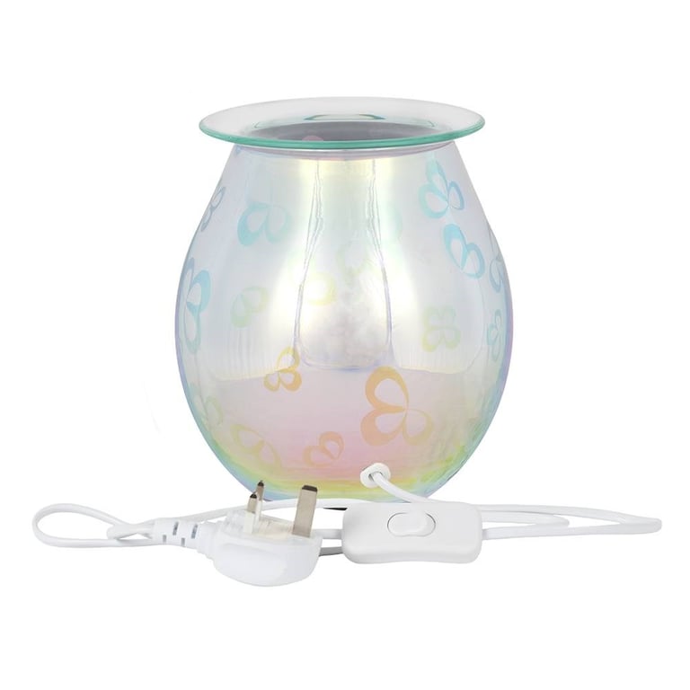 3D Flower Petal Light Up Electric Oil Burner - LED Home Fragrance Lamp & Floral Scent Diffuser