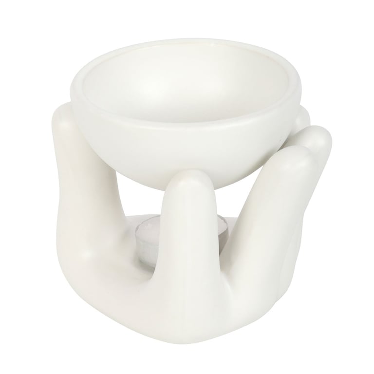 White Hand Ceramic Oil Burner - Modern Home Decor Scent Diffuser