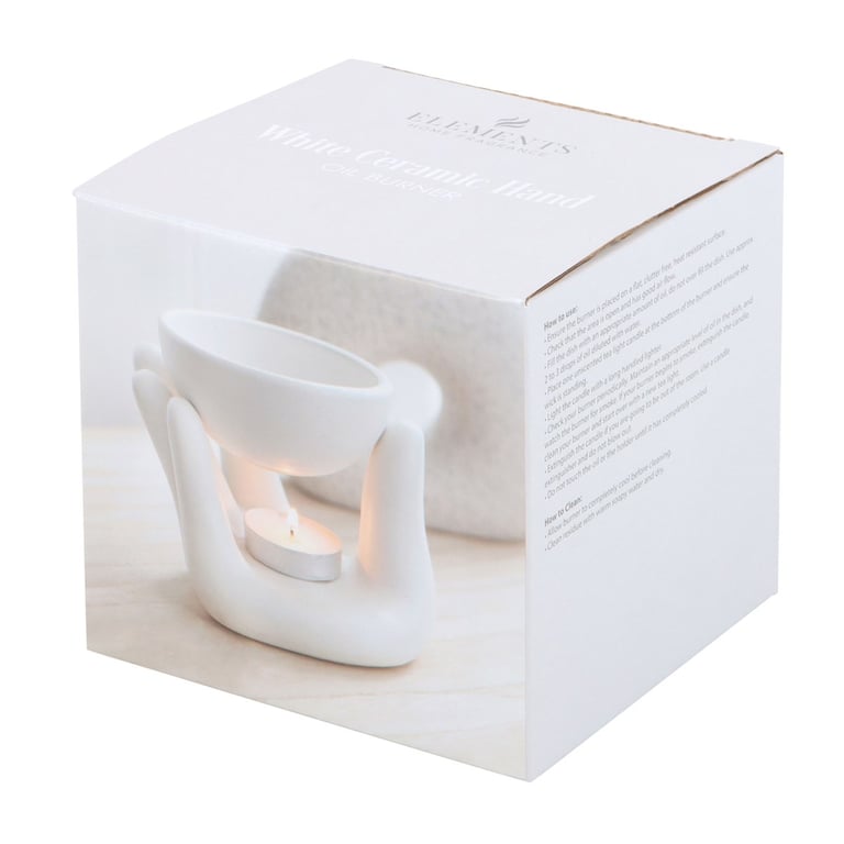 White Hand Ceramic Oil Burner - Modern Home Decor Scent Diffuser