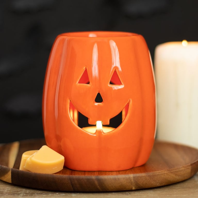 Jack-o -Lantern Oil Burner and Wax Warmer - Fall Home Decor Alternative to Candles