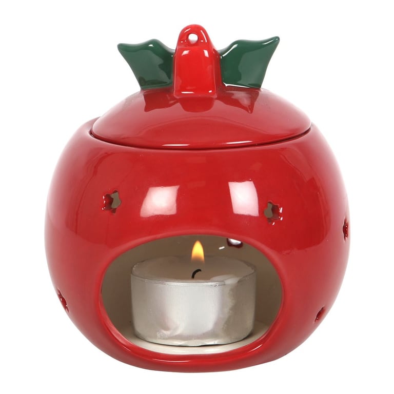 Red Bauble Oil Burner - Christmas Decoration Home Fragrance Gift