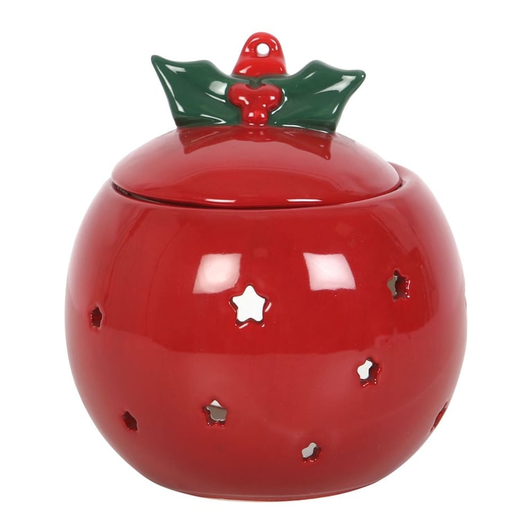 Red Bauble Oil Burner - Christmas Decoration Home Fragrance Gift
