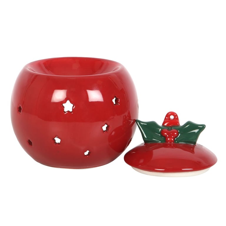 Red Bauble Oil Burner - Christmas Decoration Home Fragrance Gift