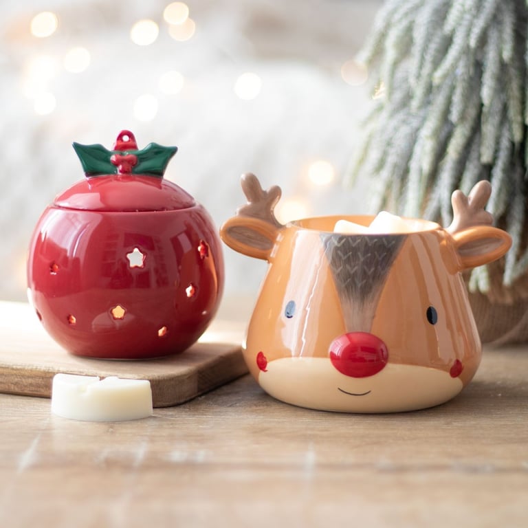 Red Bauble Oil Burner - Christmas Decoration Home Fragrance Gift