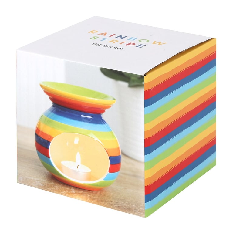 Rainbow Stripe Oil Burner - Fragrance Diffuser and Decorative Home Accessory