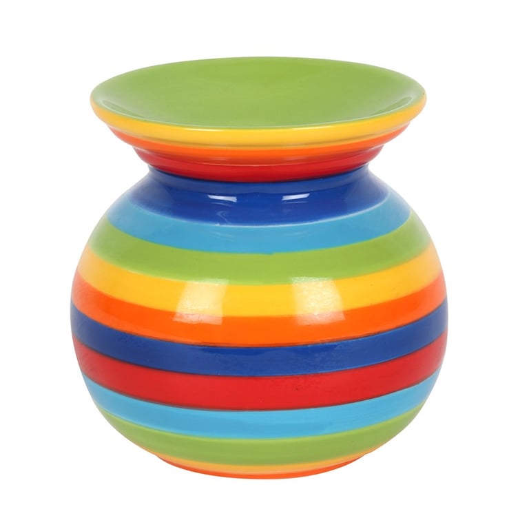 Rainbow Stripe Oil Burner - Fragrance Diffuser and Decorative Home Accessory
