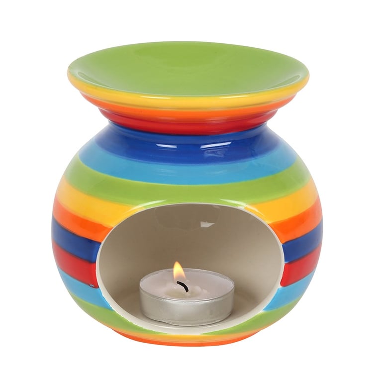 Rainbow Stripe Oil Burner - Fragrance Diffuser and Decorative Home Accessory