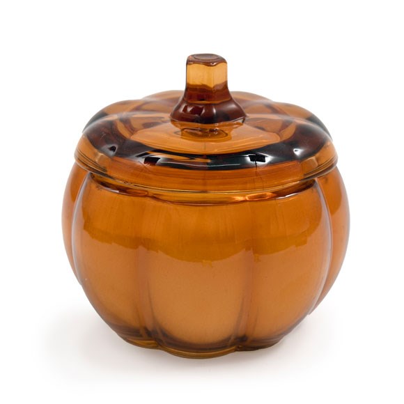 12cm Vanilla Scented Glass Pumpkin Candle - Autumn Home Decor