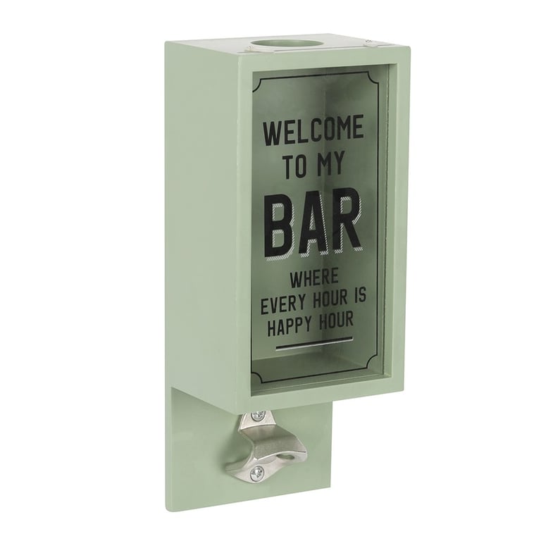 MDF Green Garden Bar Bottle Opener Plaque - Humorous Happy Hour Decor for Outdoor Spaces