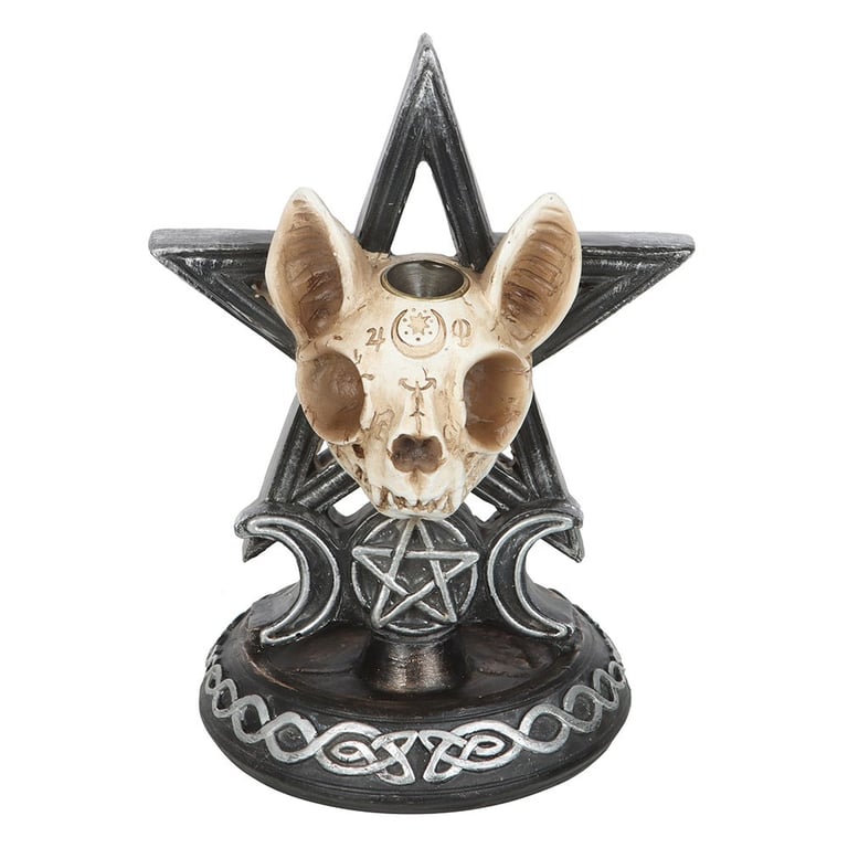 Ouija Cat Backflow Incense Burner - Mysterious Gothic Home Decor Piece