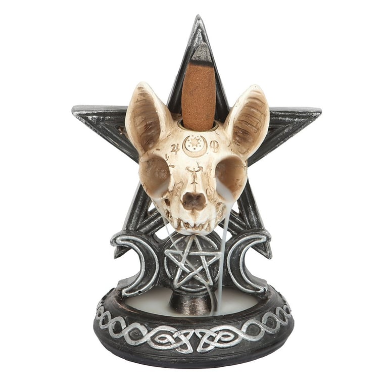 Ouija Cat Backflow Incense Burner - Mysterious Gothic Home Decor Piece