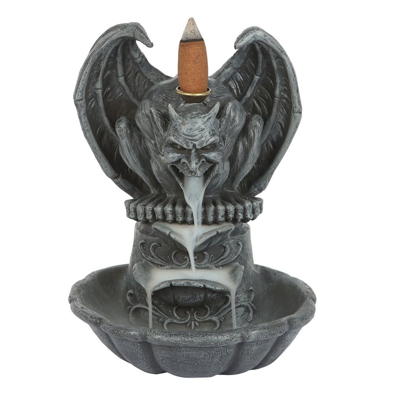 Gargoyle Backflow Incense Burner - Gothic Home Decor with Spooky Smoke Effect