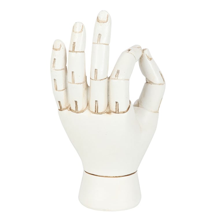 White Palmistry Hand Ornament - Unique Home Decor Item for Palm Reading Enthusiasts
