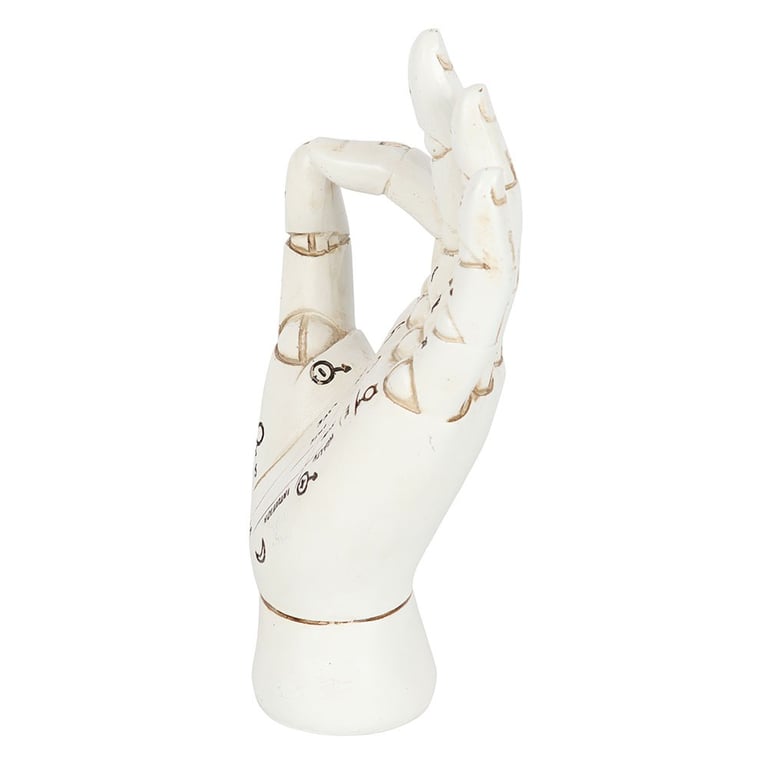 White Palmistry Hand Ornament - Unique Home Decor Item for Palm Reading Enthusiasts