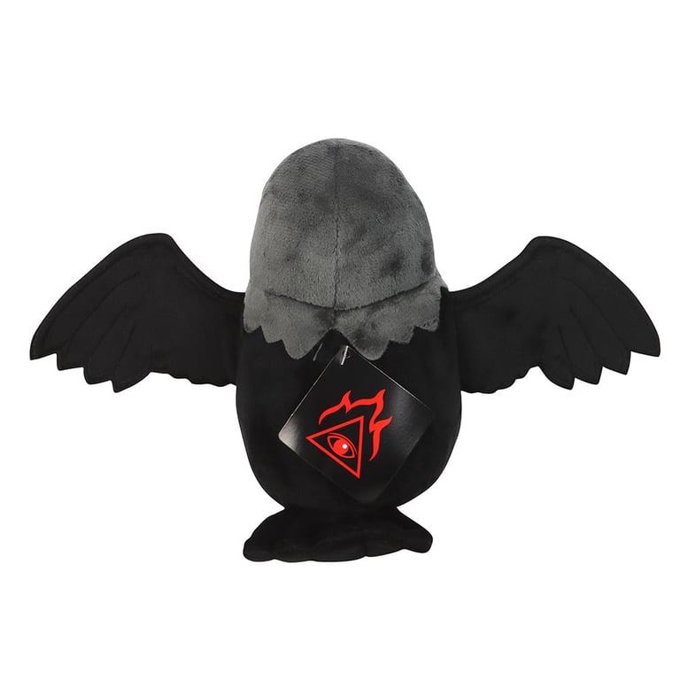 Raven Plush Toy - Embroidered Eye Spooky Decoration & Home Decor