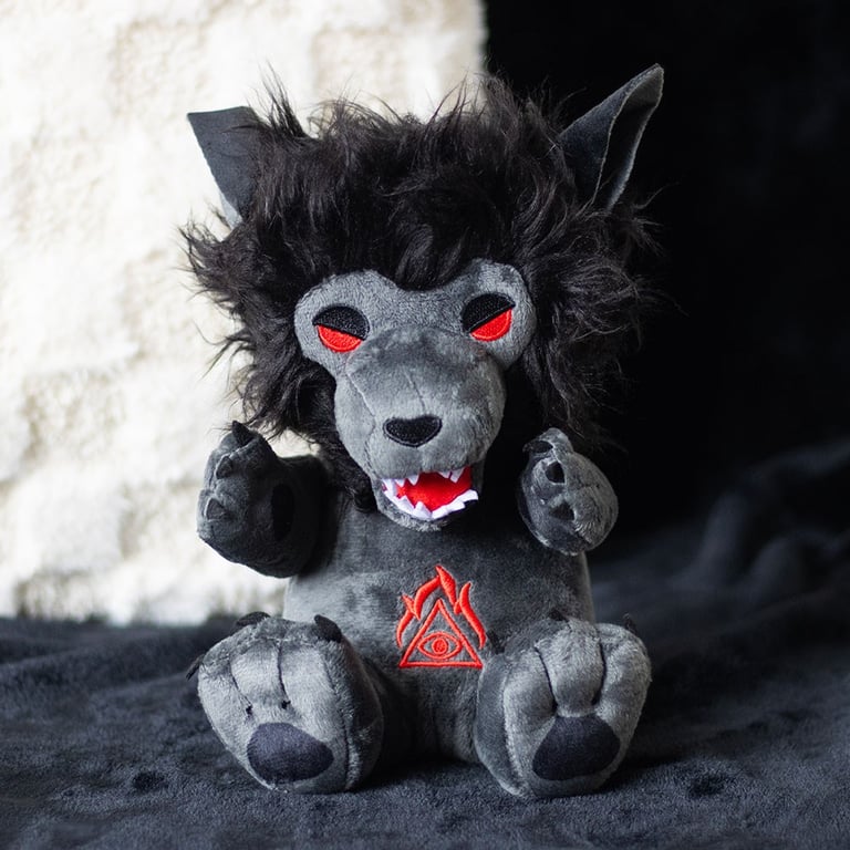 Werewolf Plush Toy - Spooky Decor with Red-Eyed Monster Design