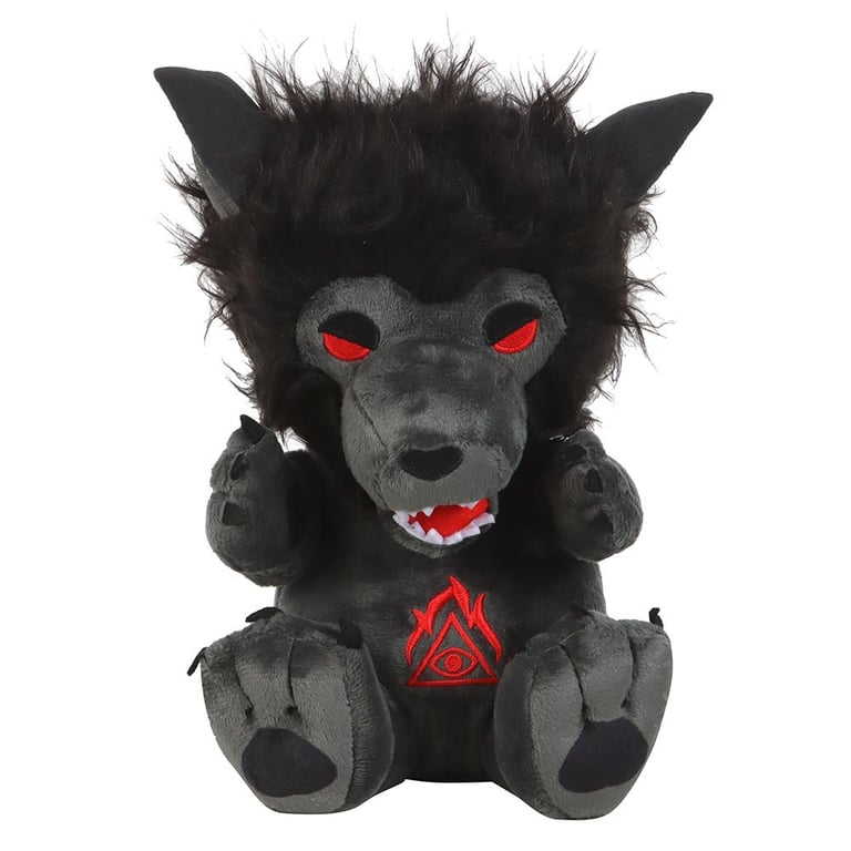 Werewolf Plush Toy - Spooky Decor with Red-Eyed Monster Design