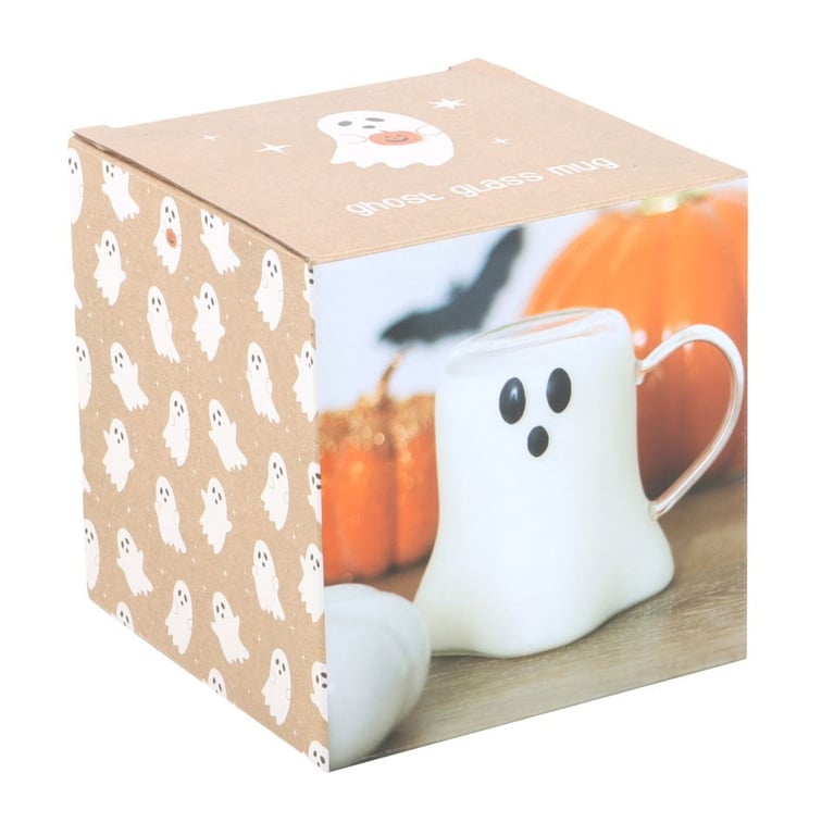 Ghost Shaped Glass Mug - Seasonal 600ml Spooky Design
