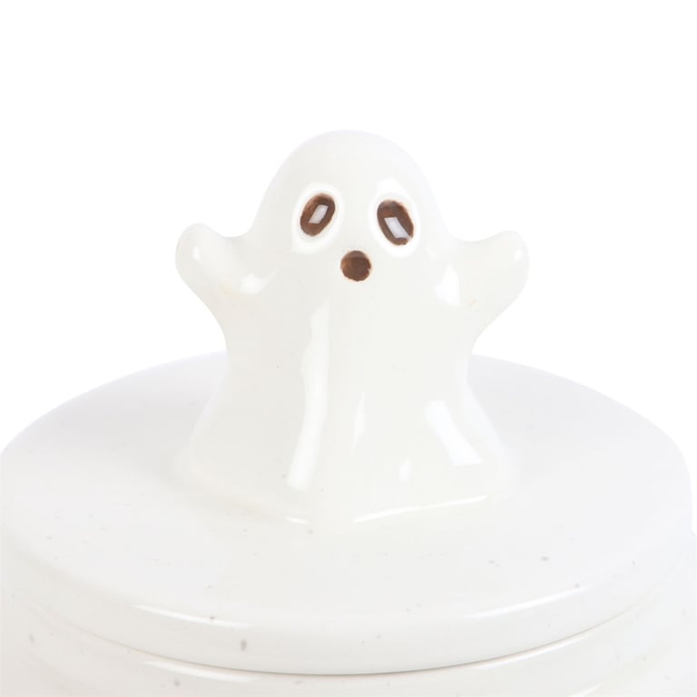 Hey Boo Ceramic Ghost Storage Jar - Food Safe Halloween Home Decor