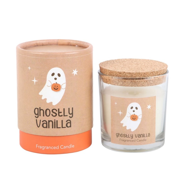 Ghostly Vanilla Vegan Paraffin Wax Candle - 25 Hour Burn Time, Phantasmic Fragrance