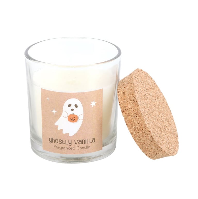 Ghostly Vanilla Vegan Paraffin Wax Candle - 25 Hour Burn Time, Phantasmic Fragrance