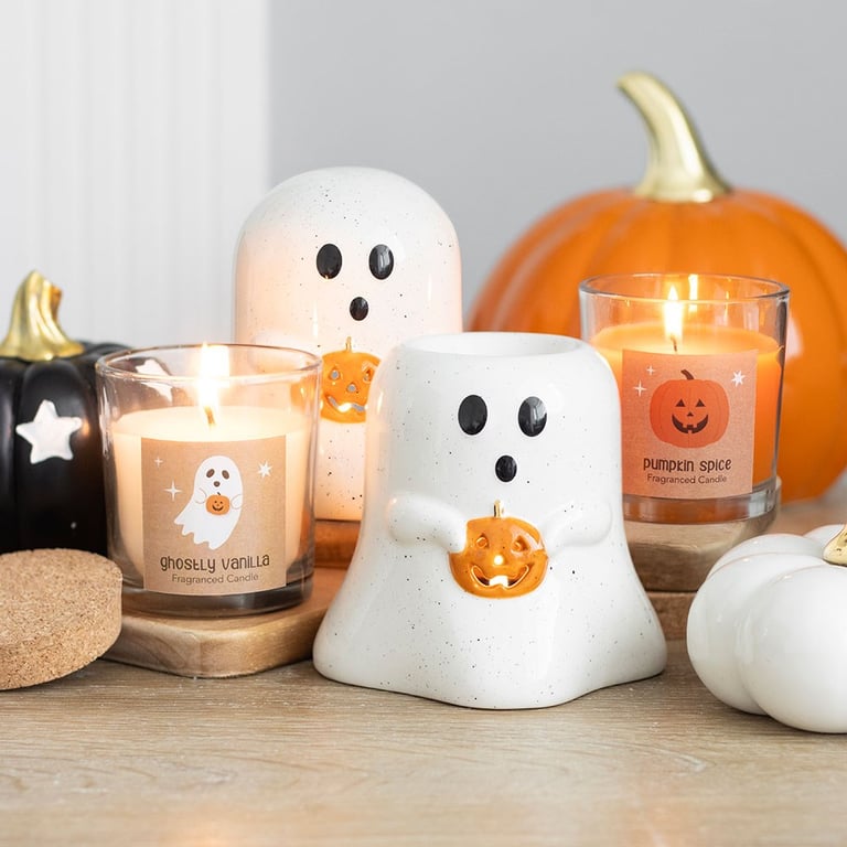 Ghostly Vanilla Vegan Paraffin Wax Candle - 25 Hour Burn Time, Phantasmic Fragrance