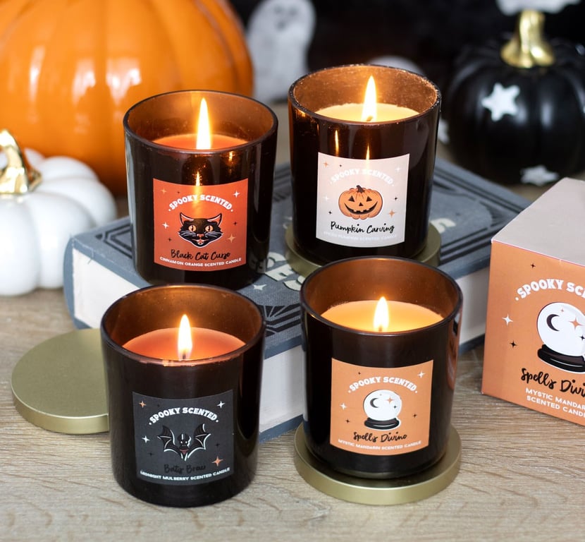 Black Cat Curse Cinnamon Orange Vegan Paraffin Wax Candle - 25 Hour Burn Time