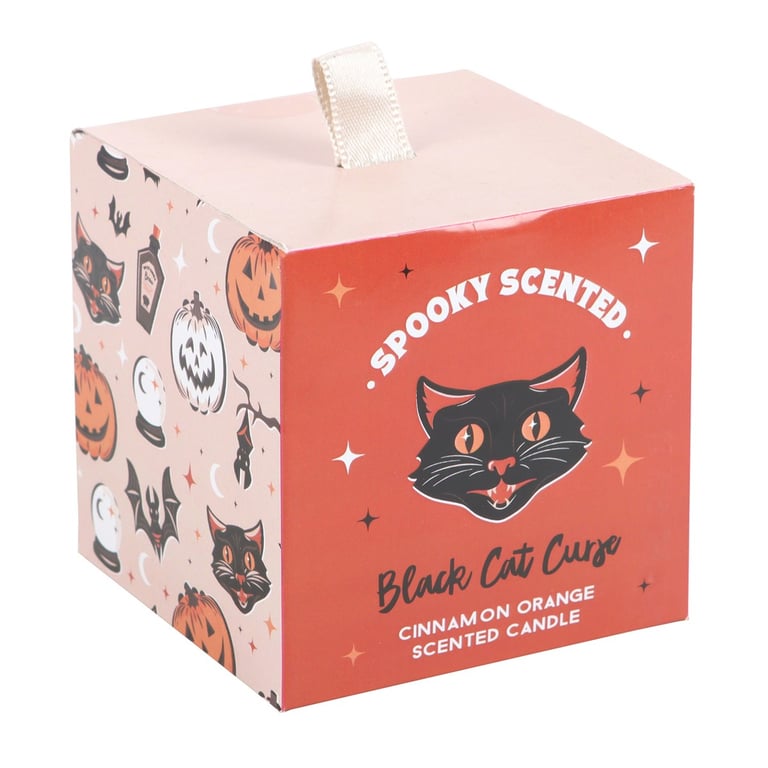 Black Cat Curse Cinnamon Orange Vegan Paraffin Wax Candle - 25 Hour Burn Time