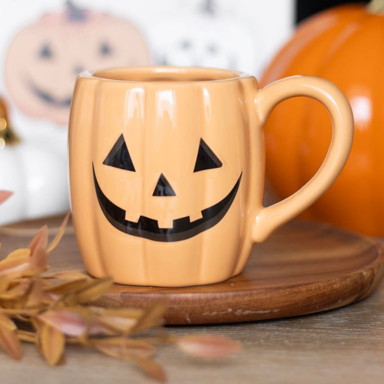 Pumpkin Shaped Jack-o -Lantern Mug - 380ml Handwash Only Spooky Halloween Gift