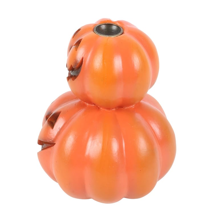 Stacked Pumpkins Backflow Incense Burner with Smoky Pumpkin Decoration and Haunted House Accent