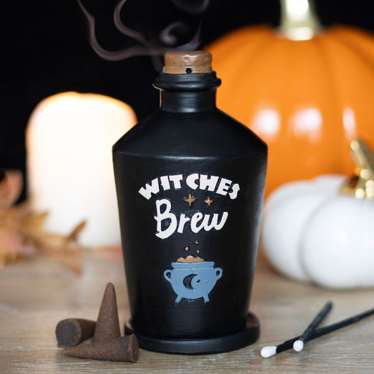 Witches Brew Potion Bottle Incense Cone Burner - Magical Home Fragrance Holder