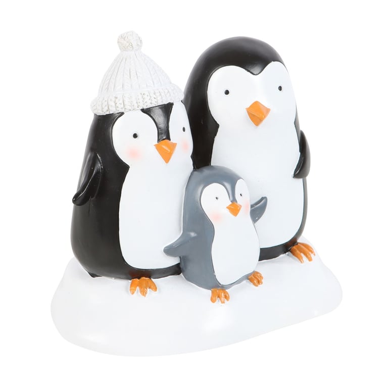 Penguin Family Resin Winter Decor Ornament