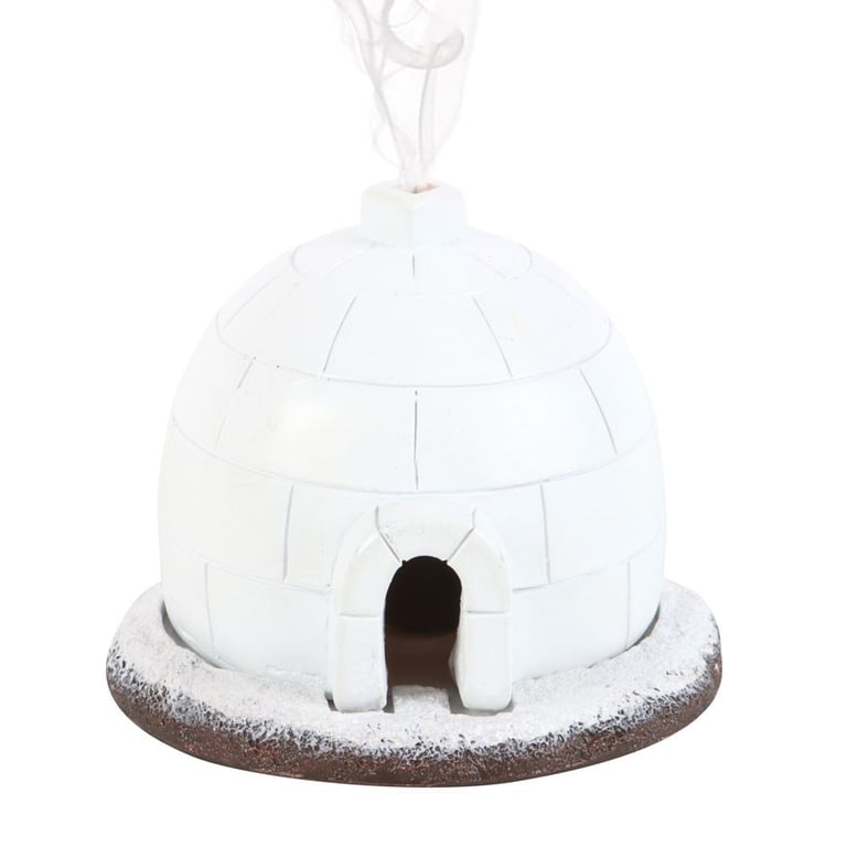Winter Igloo Incense Cone Burner - Magical Smoke Rising Winter Decor