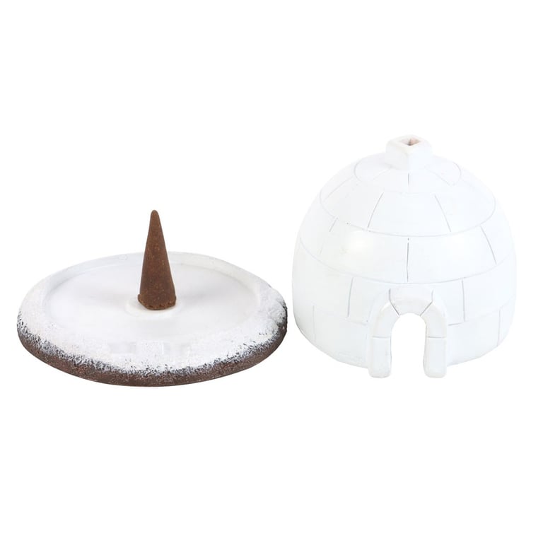 Winter Igloo Incense Cone Burner - Magical Smoke Rising Winter Decor