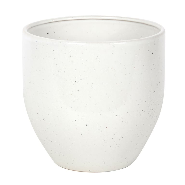 Moon Phase Stoneware Plant Pot - Handmade with Wax Resist Finish for Home Decor