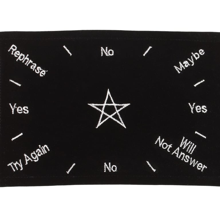 Purple Velvet Pentacle Pendulum Mat - Embroidered Dowsing Tool for Scrying