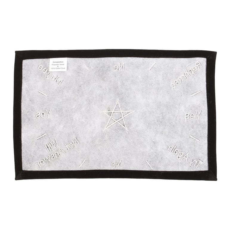 Purple Velvet Pentacle Pendulum Mat - Embroidered Dowsing Tool for Scrying