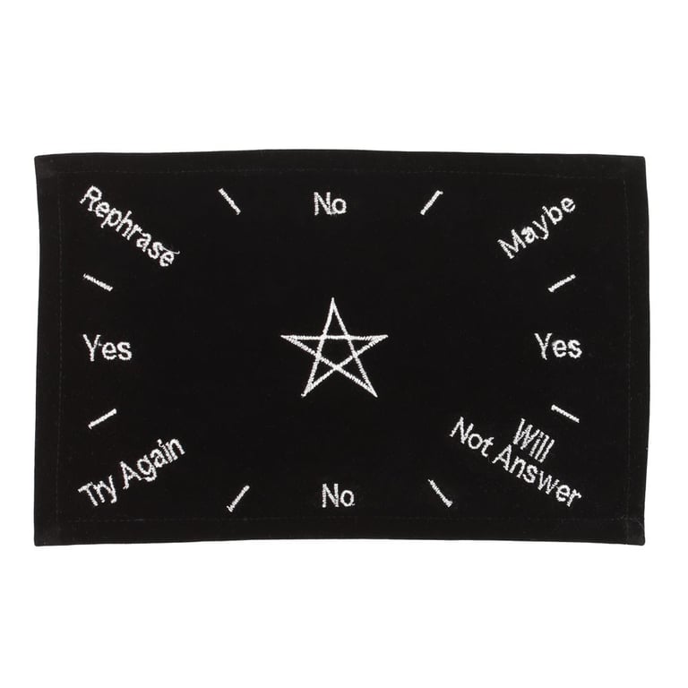Purple Velvet Pentacle Pendulum Mat - Embroidered Dowsing Tool for Scrying