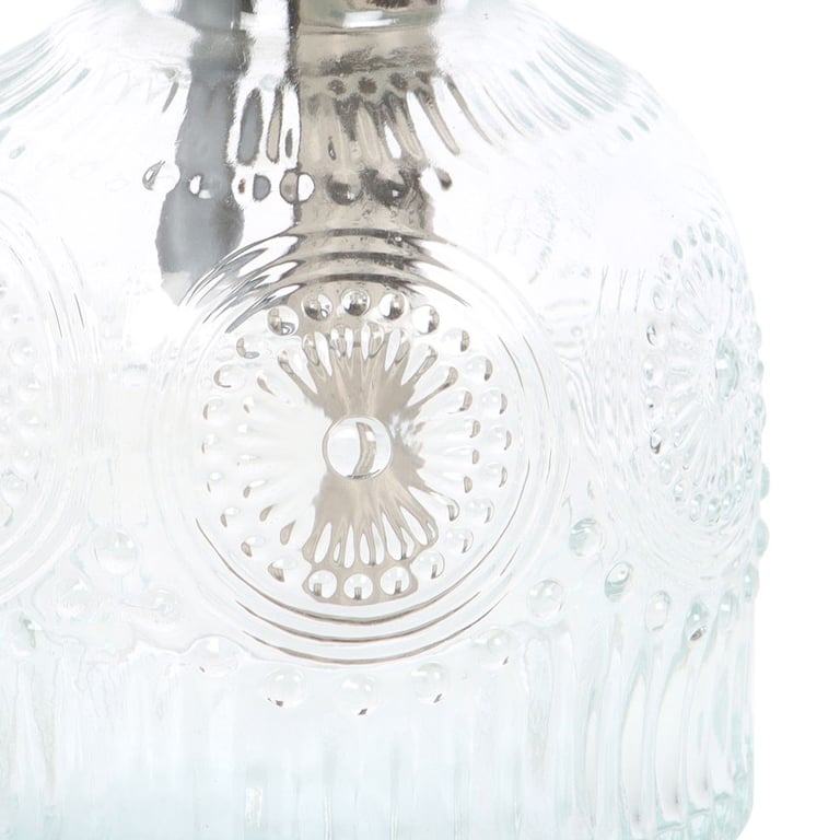 Clear Patterned Glass Plant Mister with Vintage Design and Thumb Holder